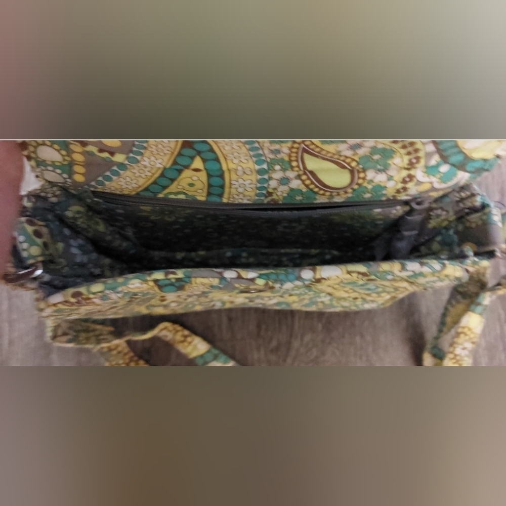 Vera Bradley Crossbody Lemon Parfait Paisley Rachel Quilted Colorful Bag Purse - Picture 5 of 6